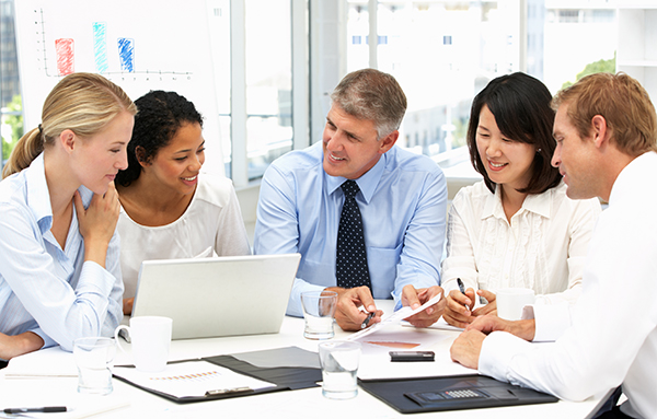 group of people in a meeting