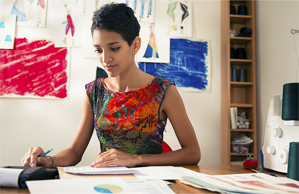 women working in a home office